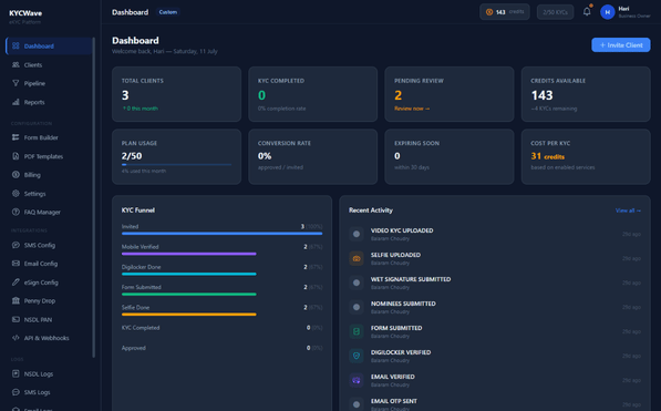 KYCWave product interface placeholder